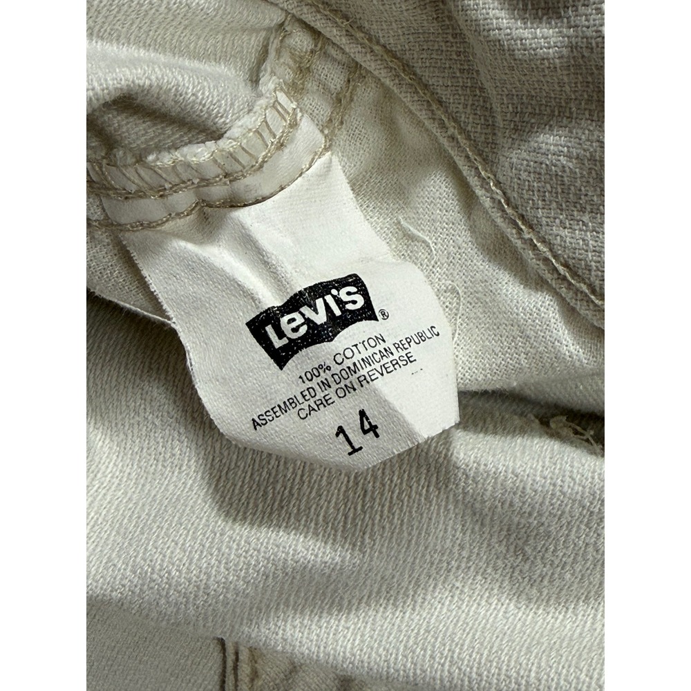 Levi's Carpenter Shorts Women 14 Cream Good Vintage Plus Size 100% Cotton - Picture 3 of 8